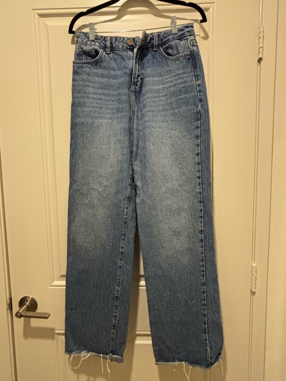 Zara Washed Blue Wide-Leg Jeans